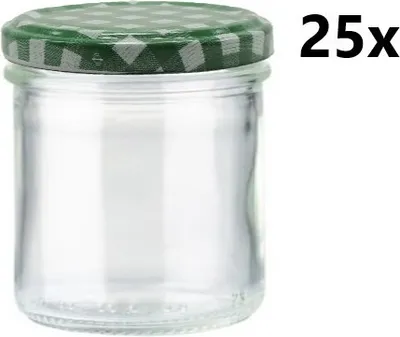 Obrázok produktu pre Poháre na varenie 165 ml LAURA STURZ / ROVNÁ číra 25 ks VČETNE ZELENÝCH KRUHOVÝCH VIEROK, počet kusov v balení: 25