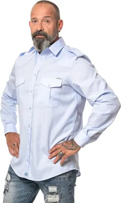 Produktbild von ROCK-IT Apparel Herren Langarm Hemd - Worker Shirt – Regular Fit 3X-Large Hellblau