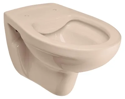 Produktbild von Calmwaters® Spülrandloses Hänge WC in Beige-Bahamabeige, Wand WC Abgang waagerecht, Tiefspül WC ohne Spülrand, Tiefspüler wandhängend, Wandtoilette aus Sanitärkeramik in Beige, 08AB6146