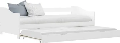 Produktbild von The Living Store Ausziehsofa Bettgestell Weiß Kiefernholz 90×200 cm