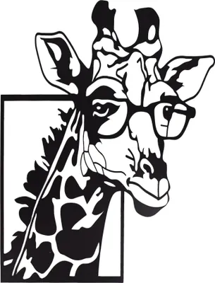Produktbild von UNUS Wandbild Metall Giraffe aus Metall in schwarz ca. 30x40 cm
