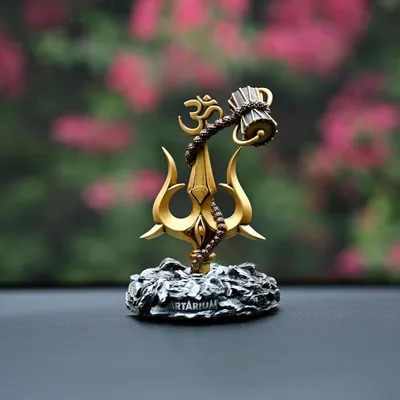 Shiva Trishul Figur aus Harz und Marmor, 7,34 x 7,34 x 10,16 cm