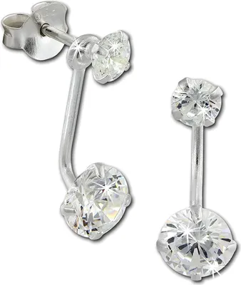 Produktbild von SilberDream Ohrstecker Damen 925 Silber weiß Rund Zirkonia Ohrringe SDO8511W