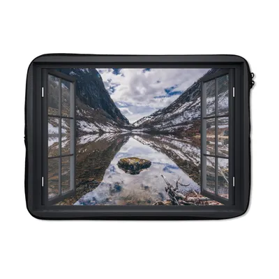 Produktbild von MuchoWow® Laptop Hülle 14 ZollAussicht - Berge - Wasser Laptoptasche - Laptoptasche - Stoßsicher - Schutzhaube