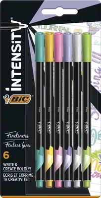Obrázek produktu pro BIC 950445, Pokuta, 6 barva/barev, Černá, Světle zelená, Šeříková, Růžová, Fialová, Žlutá, Kuličkový hrot, 0,8 mm, 0,4 mm