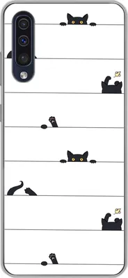 Produktbild von MuchoWow® Handyhülle Schutzhülle Hülle für Telefoonhoesje Samsung Galaxy A50 Katze - Muster - Maus - Jungen - Mädchen - Kinder - Kinder Silikon Softcase Handy Hülle - Mobiltelefonhülle