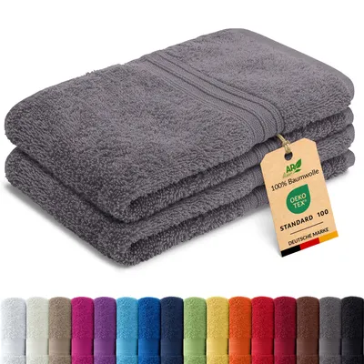 Produktbild von 2er-Set ARIZONA Handtuch-Serie von AR Line – 100% Baumwolle, 500 g/m², 2er-Set Gästetücher 30x50 cm, Farbe: Anthrazit-Grau