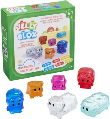 Obrázok produktu pre Stavebnice Farm Friends, JELLY BLOX, GOLIATH, mäkké flexibilné stavebné kocky, od 2 rokov