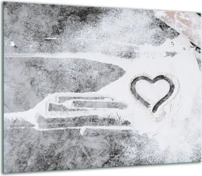 Produktbild von Herdabdeckplatten Glaskeramikkochfeld-Abdeckung Spritzschutz Glas 60x52cm Herz Küche