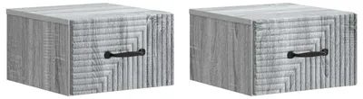 Obrázek produktu pro Nástěnný noční stolek 2 pcs Šedá sonoma 34,5 x 33 x 20 cm