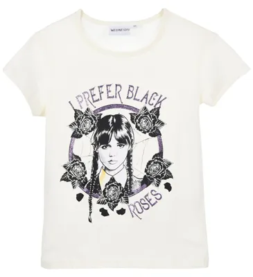 Produktbild von T-Shirt Wednesday mit Glitzer Weiß 128 cm