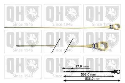 Produktbild von QUINTON HAZELL QOD113 Ölmessstab Ölpeilstab Ölstab passend für PEUGEOT 206 Schrägheck (2A/C) 307 (3A/C) 206 SW (2E/K) 307 Break (3E) 206 Kastenwagen
