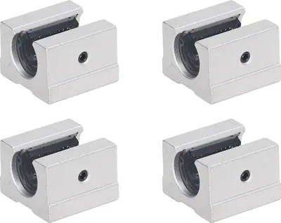 Imagen del producto de 4 unidades de bloque deslizante de rodillos lineales SBR12UU, fabricado en aleación de aluminio, para sistemas de deslizamiento lineal