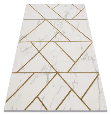 Zdjęcie produktu dla Dywan EMERALD ekskluzywny 1012 glamour, stylowy geometryczny, marmur krem / złoty beżowy 240x330 cm