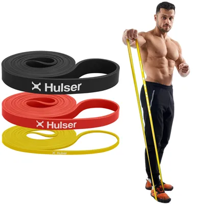 Produktbild von Hulser Fitnessbänder Set 3-teilig - 2 bis 30 kg - Stretching widerstandsband - Fitness Widerstandsbänder für Krafttraining - Gymnastikband