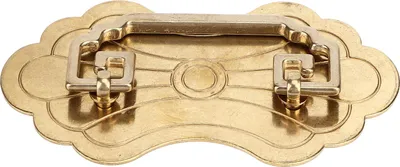 Image de Poignée de tiroir antique 12,8x7cm richesse Bl��ten style rétro chinois laiton -Vintage -tirages avec 2 vis pour B���étagère de rangement