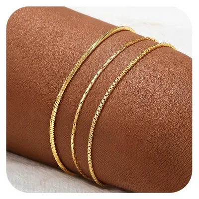 Immagine prodotto di Set di 3 braccialetti dorati/argento per donna