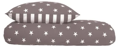 Produktbild von SCHIESSER Bettwäscheset Sterne | Sterne | Feinbiber | 2-teilig | 100% Baumwolle | Kuschelweich | YKK-Reißverschluss | 135x200 cm + 80x80 cm | Taupe