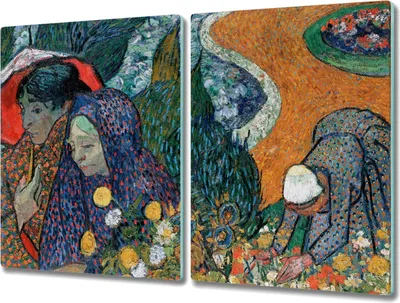 Produktbild von Coloray Hackbrett Herdabdeckplatte 2x40x52 cm Küchenbrett Kochplattenabdeckung Schneidebrett - Garten in Etten Van Gogh