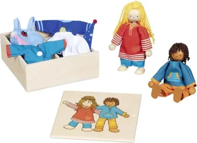 Produktbild von Biegepuppen Fynja & Fabio, Klamottenkiste, 6 Outfits