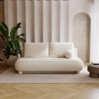Produktbild von FurMeb24 SOFA GLOW 209 x 96 X 96 cm HELLBEIGE - mit schlaffunktion und bettkasten