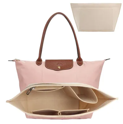 Produktbild von Handtaschen-Organizer Taschenordner Taschen-Inlay - Filz - Faltbar - Beige - Größe L