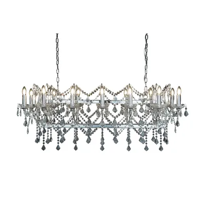 Zdjęcie produktu dla Lampa wisząca Florence 14flame strip, przezroczysty kryształ, chrom