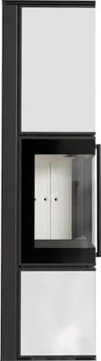Produktbild von Kaminofen aus Stahl KRATKI TORA/L 8 kW Ø 150 Weißes Glaspaneel