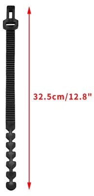 Obrázek produktu pro Černé gumičky, 32,5 cm, 5 kusů, nastavitelné, vhodné pro opěrné konstrukce rostlin v zahradě