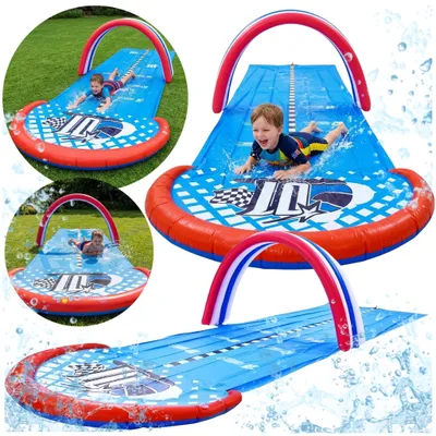 Zdjęcie produktu dla Ślizg wodny dla dzieci 2 tory 488 cm mata wyścigowa Jilong, productTiles.product.images.aiGenerated