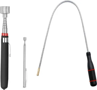 Produktbild von 3er-Pack Teleskop-Magnet-Aufnahmewerkzeug-Set – Teleskop-Magnet-Aufnahmewerkzeuge abrufen, ausziehbare magnetische Aufnahmewerkzeuge, biegbarer Federmagnetstab, für Werkstatt Metallteile Aufheben