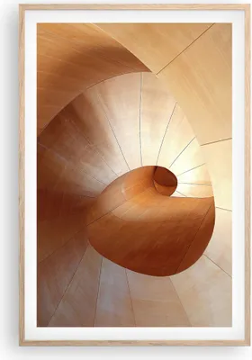 Produktbild von Gerahmtes Poster - Rahmen in heller Eiche - Dreidimensional Spirale Braun - 61x91,5 cm - Wand Bild - Wanddeko - Wandbilder - Kunstposter - Wandposter - Bilderrahmen - Bilder - P2NPA61x91-4652