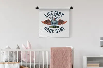 Produktbild von MuchoWow® Wandteppich Wandbehang Vintage - Totenkopf - Flügel 60x60 cm Tapisserie Dekoration Wandtuch - Dekorationen - Wand Decke
