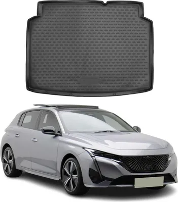 Image de Tapis de coffre Bac de coffre pour Peugeot 308 bicorps 2022-2025 Caoutchouc TPE
