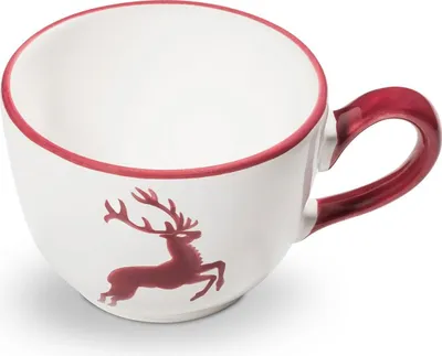 Produktbild von Gmundner Keramik Bordeauxr. Hirsch, Kaffeetasse Cup 0,19 Liter