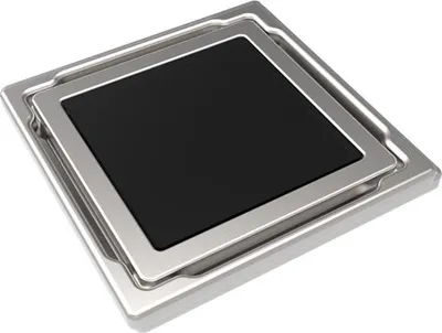 Produktbild von Duschrinne Edelstahl Bodenablauf Ablaufrinne Duschablau Bad 110x110mm Schwarz
