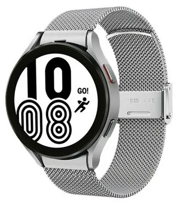 Produktbild von By Qubix passend für Samsung Galaxy Watch 4 - 40 mm / 44 mm - Milanaise-Armband mit Klemmverschluss - Silber