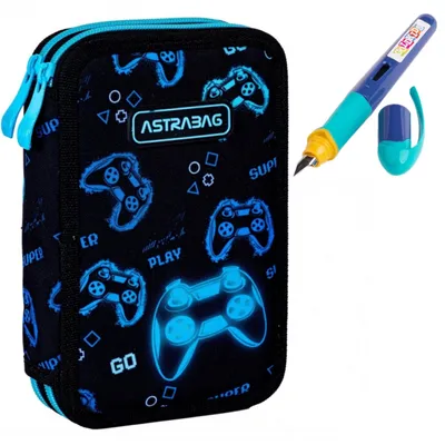 Produktbild von Goldkids - Federmäppchen 2 Fächer - Mäppchen für Mädchen und Jungen - Federmappe 2-Fach Federtasche Gefüllte Schüleretui Schulmäppchen und Füller-Game