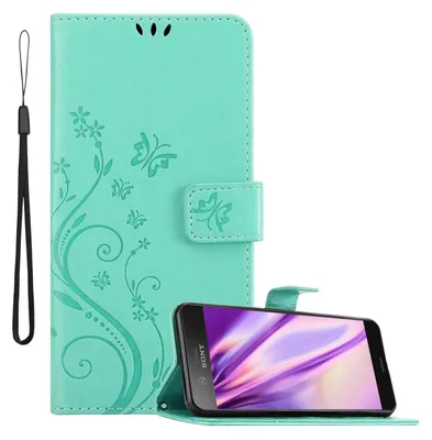 Obrázok produktu pre Cadorabo Puzdro pre Sony Xperia XZ1 COMPACT Ochranný kryt v tyrkysovej farbe Ochranný kryt Puzdro na mobil Kvety Kvetina