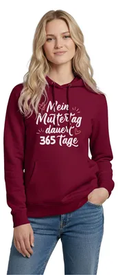 Produktbild von Spreadshirt Mein Muttertag dauert 365 Tage Damen Hoodie, XXL, Bordeaux