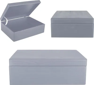Immagine prodotto di Creative Deco XL Grande Scatola Grigia in Legno Porta Oggetti | 40x30x14cm | con Coperchio | Cassetta Contenitore per Decorare Cassetta Portagioch
