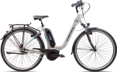 Productafbeelding van 28 Zoll elektrische stadsfiets voor dames, model CHRISSON E-CASSIOPEA, 7 versnellingen Shimano Nexus, matgrijs, BOSCH Active Line Powerpack 400