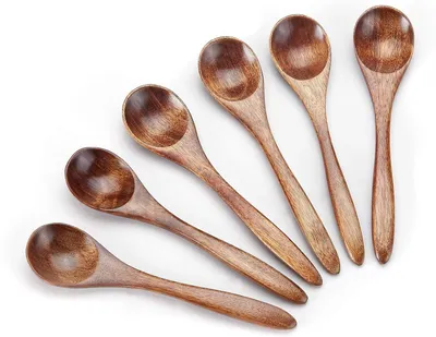 Produktbild von kleine Holzlöffel, Teelöffel aus Holz, Servierlöffel aus Holz zum Kochen, kleine Gewürzlöffel
