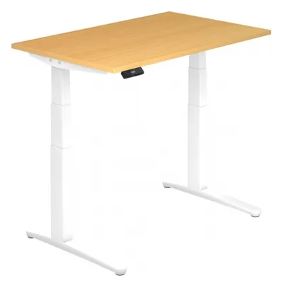 Zdjęcie produktu dla Biurko Hammerbacher z elektryczną regulacją wysokości, 120 x 80 cm, buk/biały