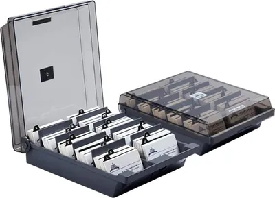 Produktbild von Visitenkartenhalter Case Box für Geschäftskarten - A-Z Karten Namenskarte Aufbewahrungsbox - Organizer (1000 Karten Kapazität)