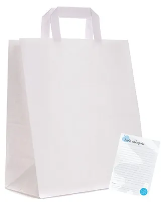 Produktbild von Torby Pro Weiße Papiertaschen für Einkäufe Eco 26x14x30cm 75 Stück