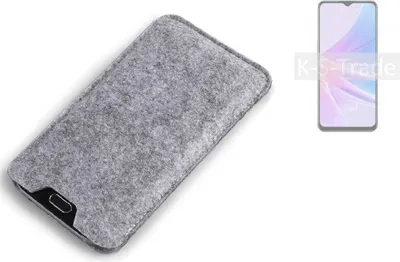 Produktbild von K-S-Trade Filz Handyhülle kompatibel mit Oppo A58 5G Schutzhülle Filztasche Filz Tasche Case Sleeve Handy Hülle Filzhülle grau
