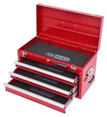 Image de KS TOOLS Servante d'atelier avec 3 tiroirs rouge L508xH255xB303mm - 891.0003