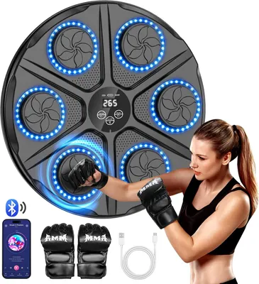 Produktbild von Musik-Boxmaschine, Elektronische Music Boxing Machine, Wandmontiertes Boxziel, Bluetooth-Musik-Boxmaschine, Boxtrainingsausrüstung, 12 Modes