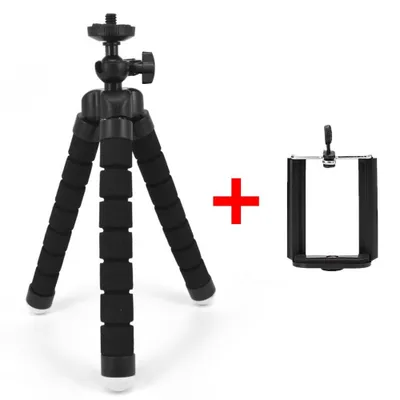 Produktbild von Flexibles Stativ und Telefonhalter in Schwarz – 360° Kugelkopf KP23468